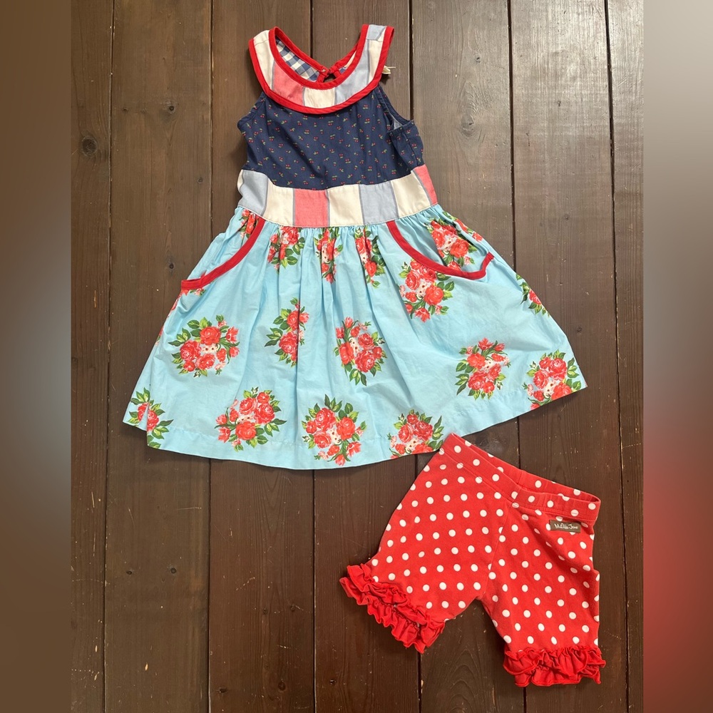 Size 6 Matilda Jane Brilliant Daydream On Parade dress Take Your Time shorties